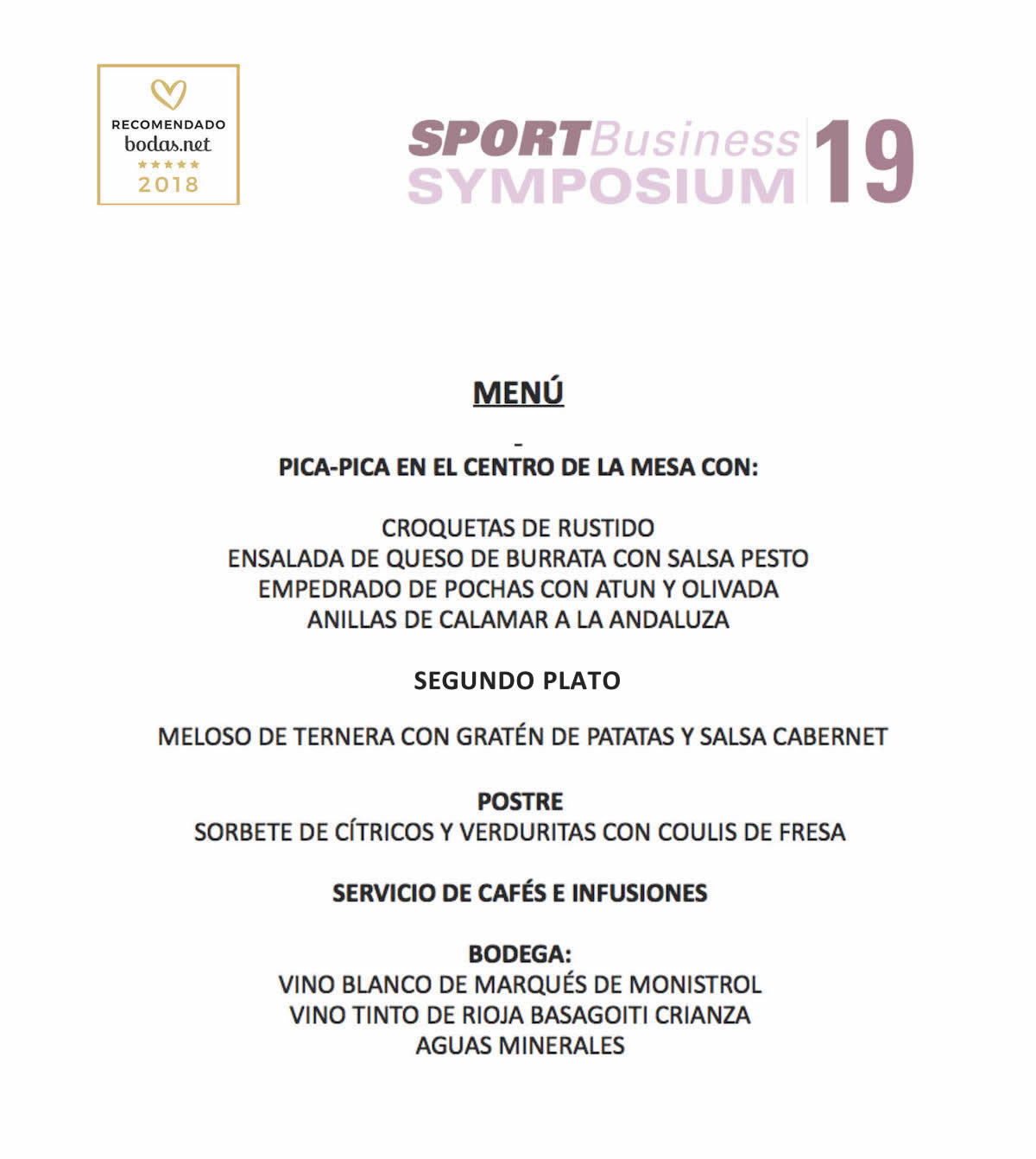 Menu Sport Business Symposium 2019